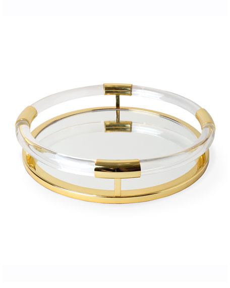 Jonathan AdlerRound Jacques Tray - Brass/Clear