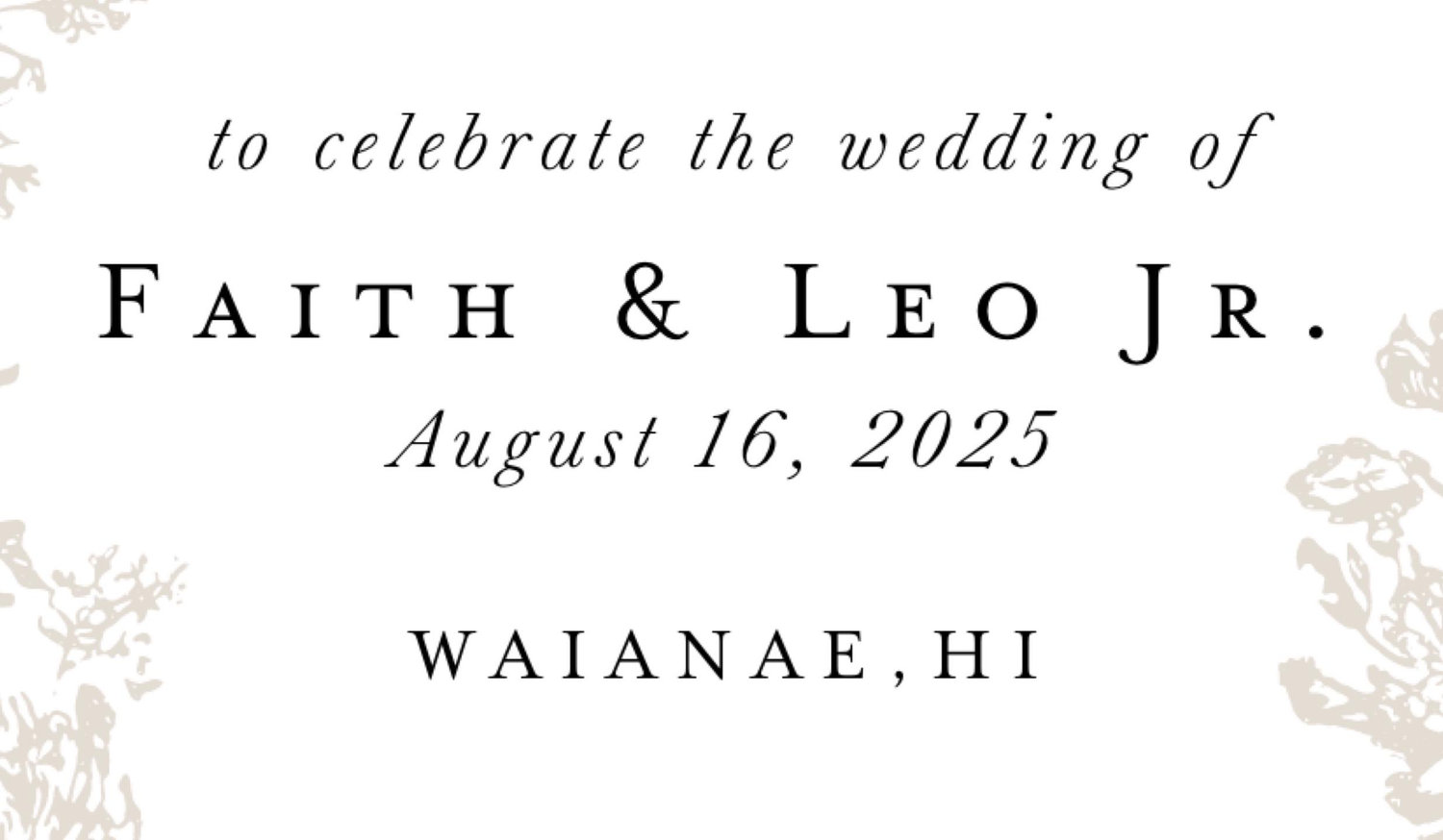 The Wedding Website of Faith Naufahu and Leo Cueto Jr.