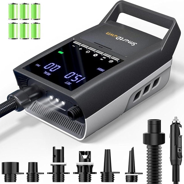 Rechargeable Paddle Board Pump, 2025 Portable SUP Air Pump with Dual Stage Inflation, 3x4500MAH, Up to 20 PSI, 30% Faster with Auto-Off, Ideal for Kayaks, Boats, and Tents