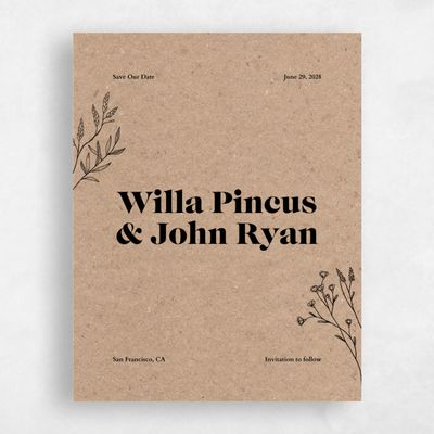 Natural, Brown Wedding Save the Date - Sylvan Portrait