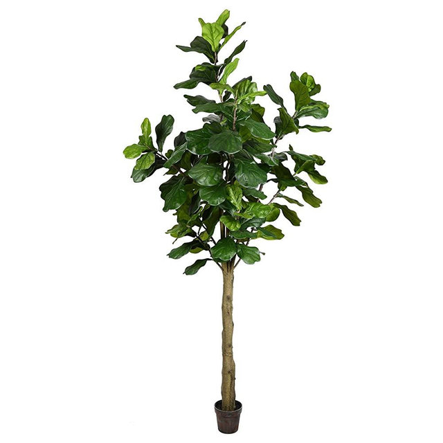 Vickerman Potted Everyday Fiddle Artificial-Trees, 8', Green