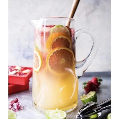 Libbey Impressions Large Glass Pitcher, 80 Oz, Clear, Tall Cocktail Pitcher, Modern Glass Pitchers with Handle for Lemonades, Iced Tea, Wine and More