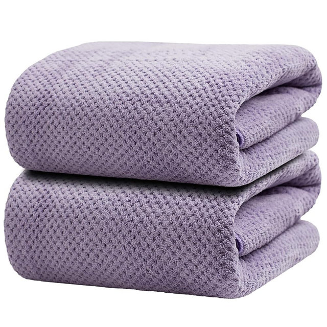 HVMS Oversized Bath Towels Extra Large 40x80 Inches Bath Sheets for Adults Super Soft Quick Dry Highly Absobent Microfiber Shower Towels (2 Piece, Lavender)…