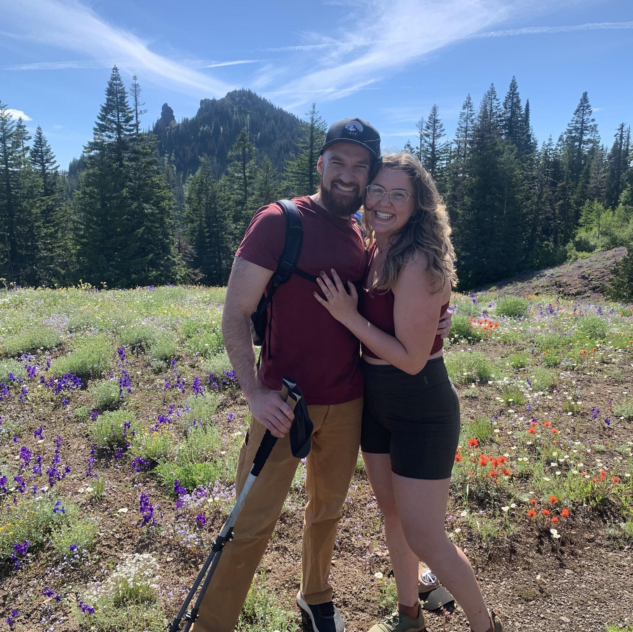 We were engaged on Cone Peak mountain in Oregon during peak wildflower season!