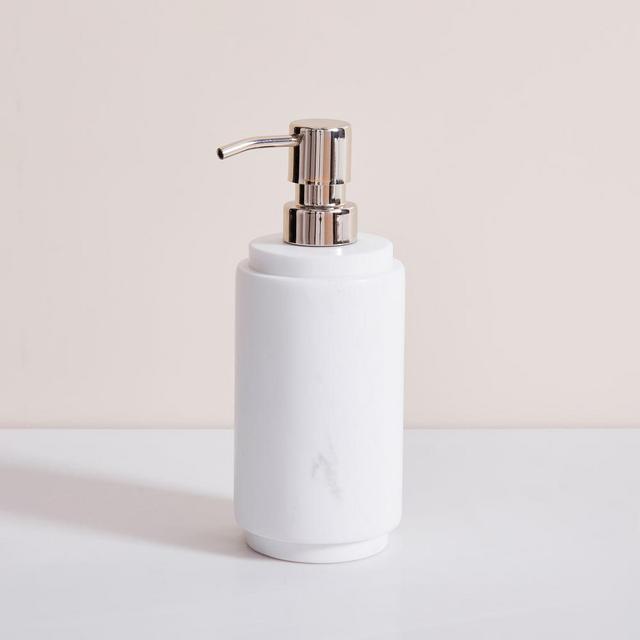 White Marbled Soap Pump