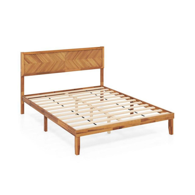 Slickblue Bed Frame with Built-In Headboard and Storage Compartments - Bed Frame