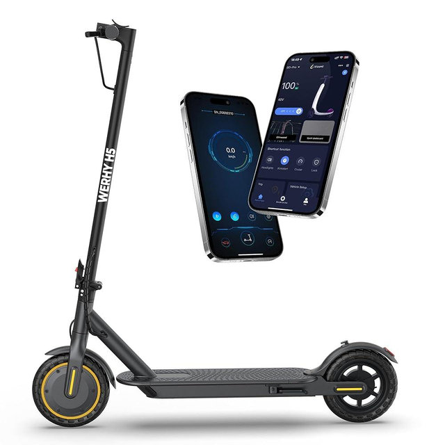 WERHY Electric Scooter, 350W/500W Motor, Top Speed 16/19/22 mph, Max 12/21/23Miles Ranges, Foldable E Scooter for Adults