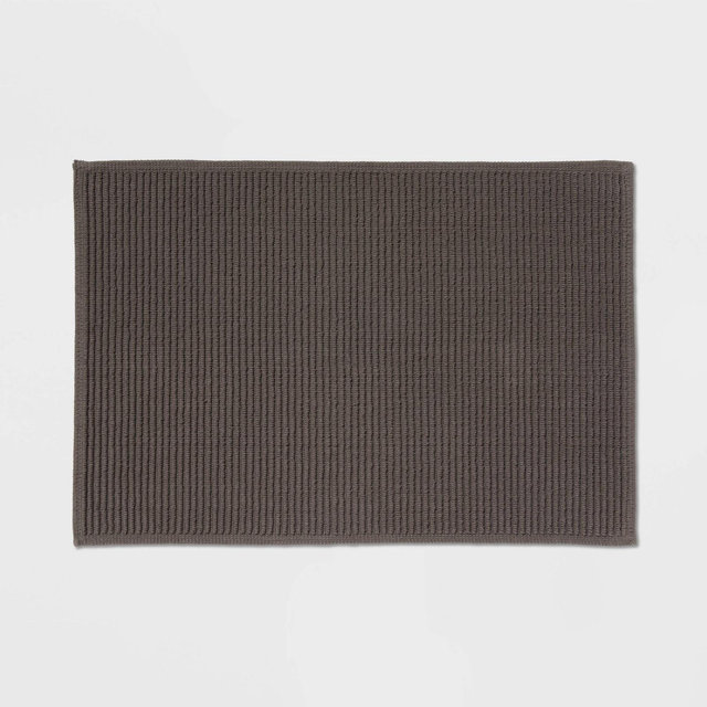 20"x30" Performance Plus Bath Mat Solid Dark Gray - Threshold™