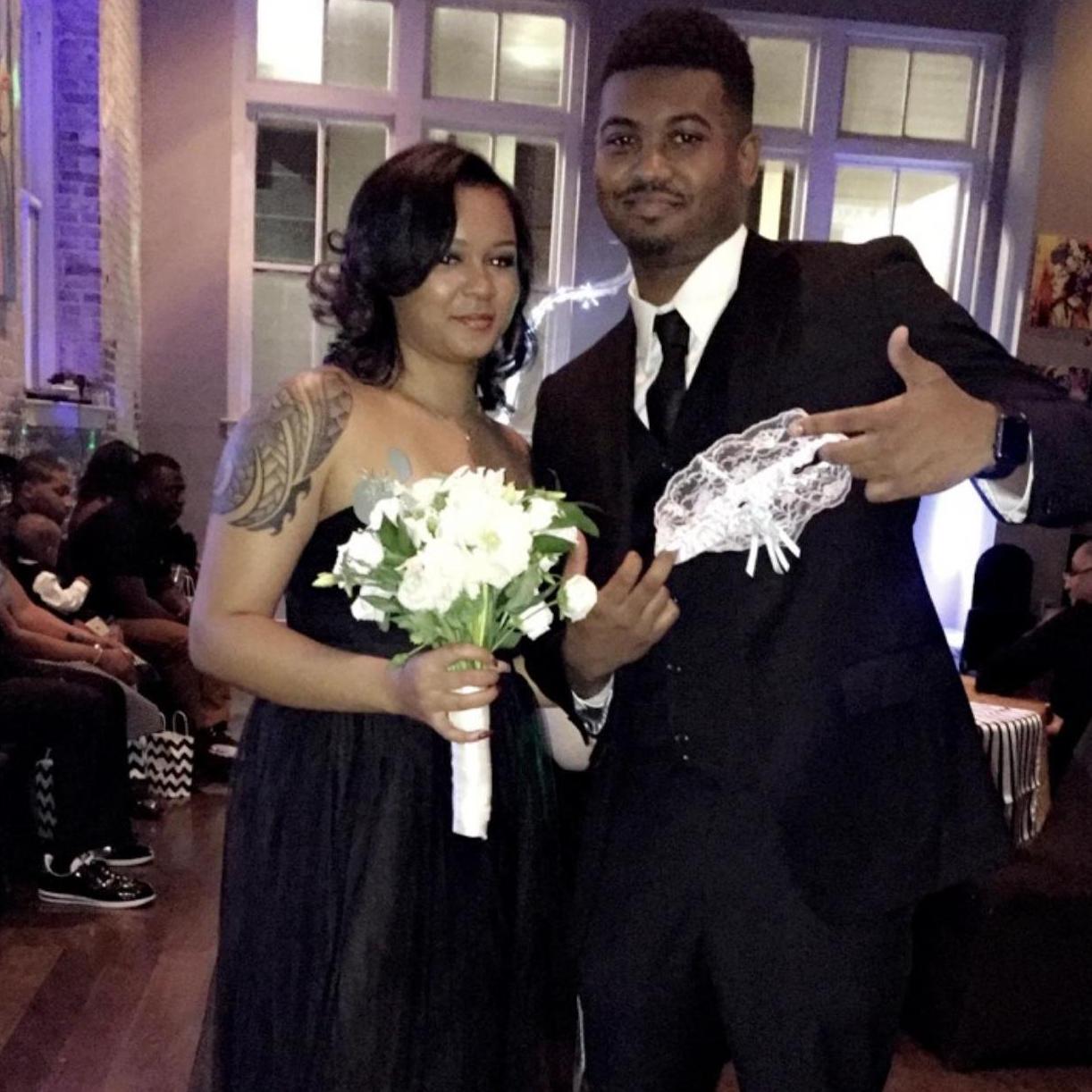 When we both caught the bouquet and garter during a wedding!