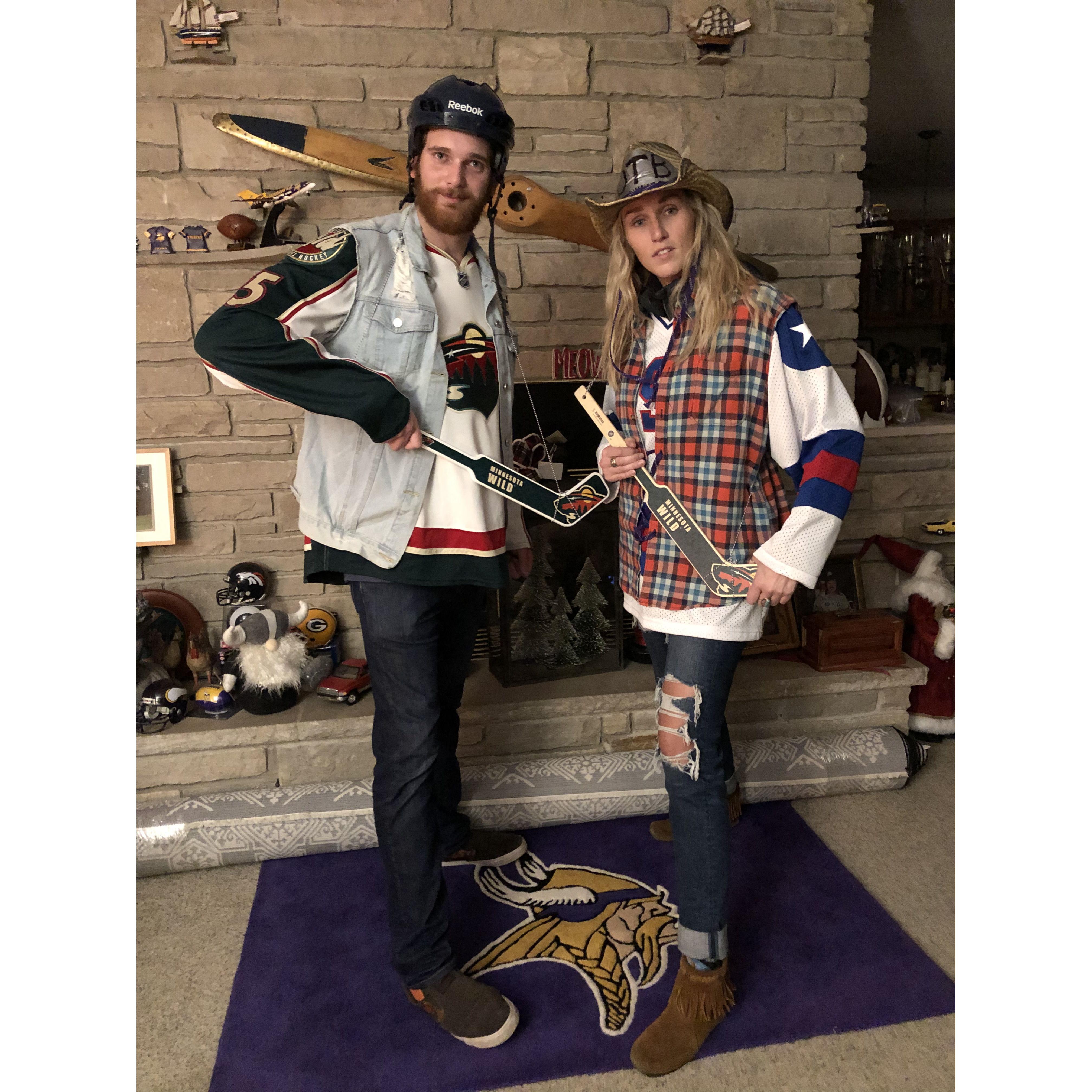 Halloween 2020? We dressed up as the "On The Bench" boys who parody hockey bros.
