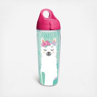 Llama Flora Water Bottle With Lid