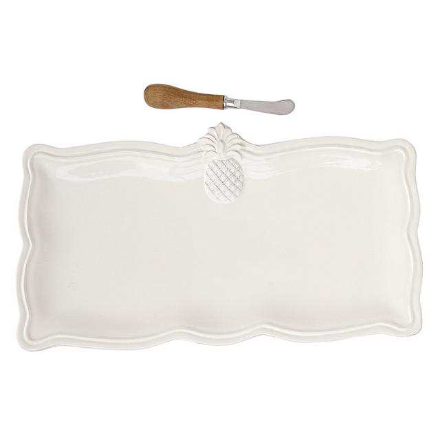 Mud PieCeramic 2-Piece Pineapple Hostess Tray Set
