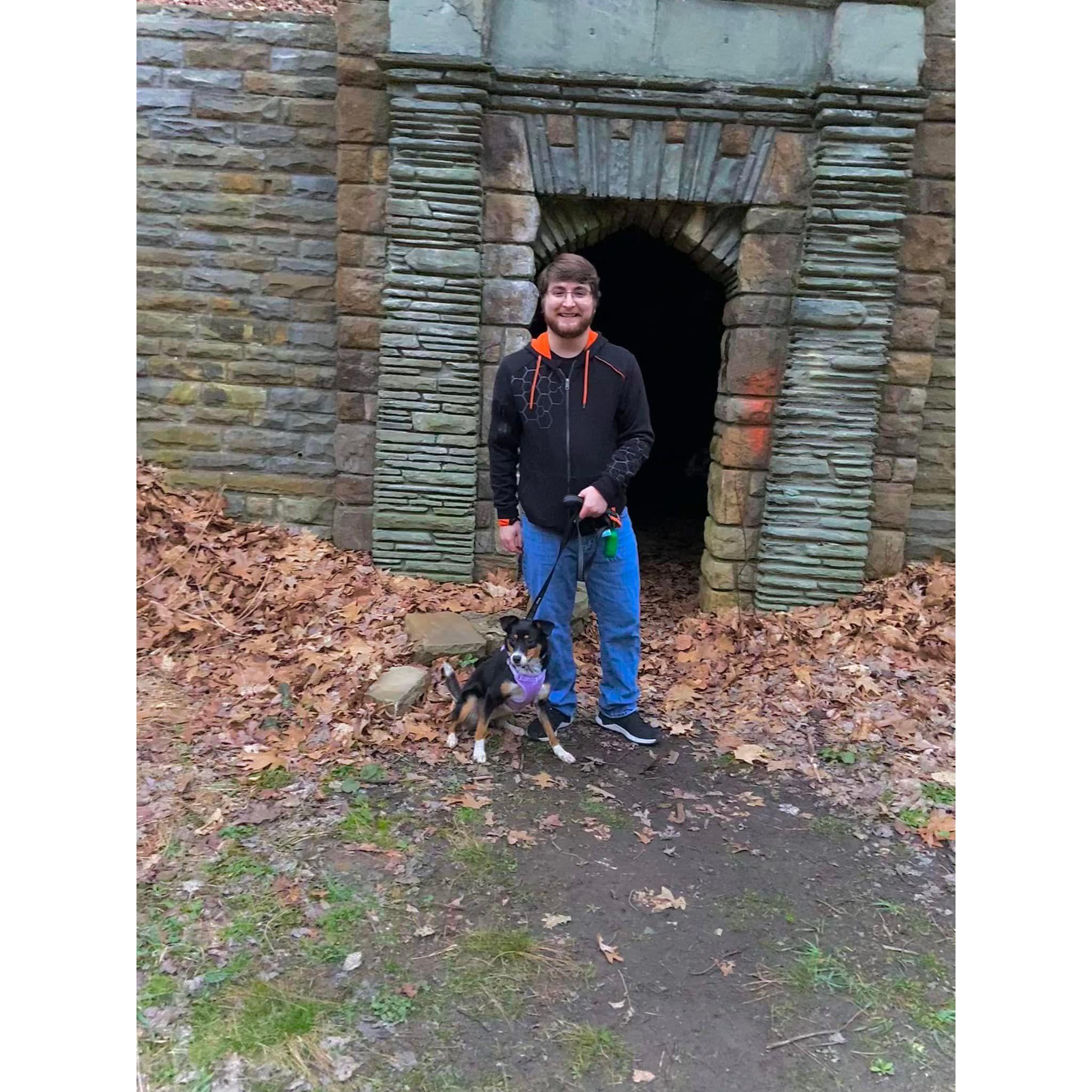 Collin and Millie on a hike to the Fountain of Youth