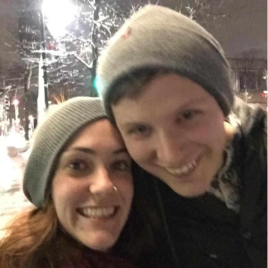 Our first selfie! On one of our first dates! Saw a movie at Coolidge Corner Theater. Coming off our first semester at BU. Fall 2016.