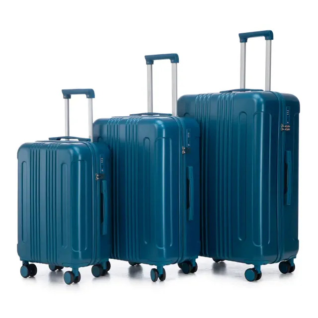 YOOCOZZ 3-Piece Luggage Sets Suitcase Sets in ABS with Spinner Wheel,Matching Color and TSA Combination Lock - Dark Blue