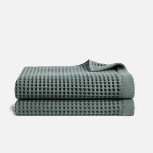 Dreamweave Waffle Bath Sheets – Botanical Green Pack of Two