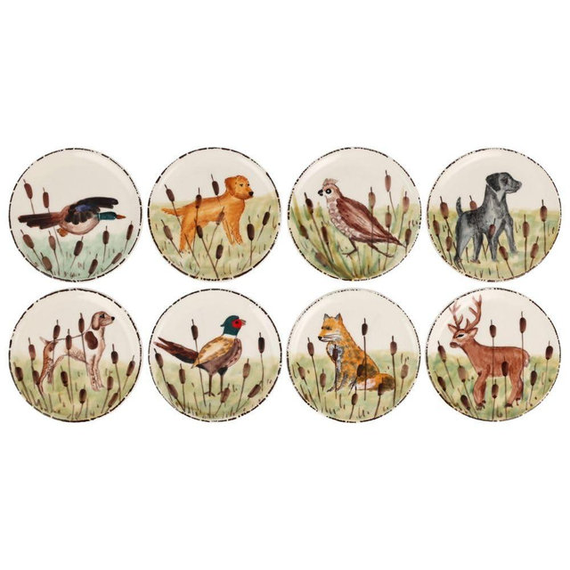 VIETRI Wildlife Assorted Canape Plates - Set of 8