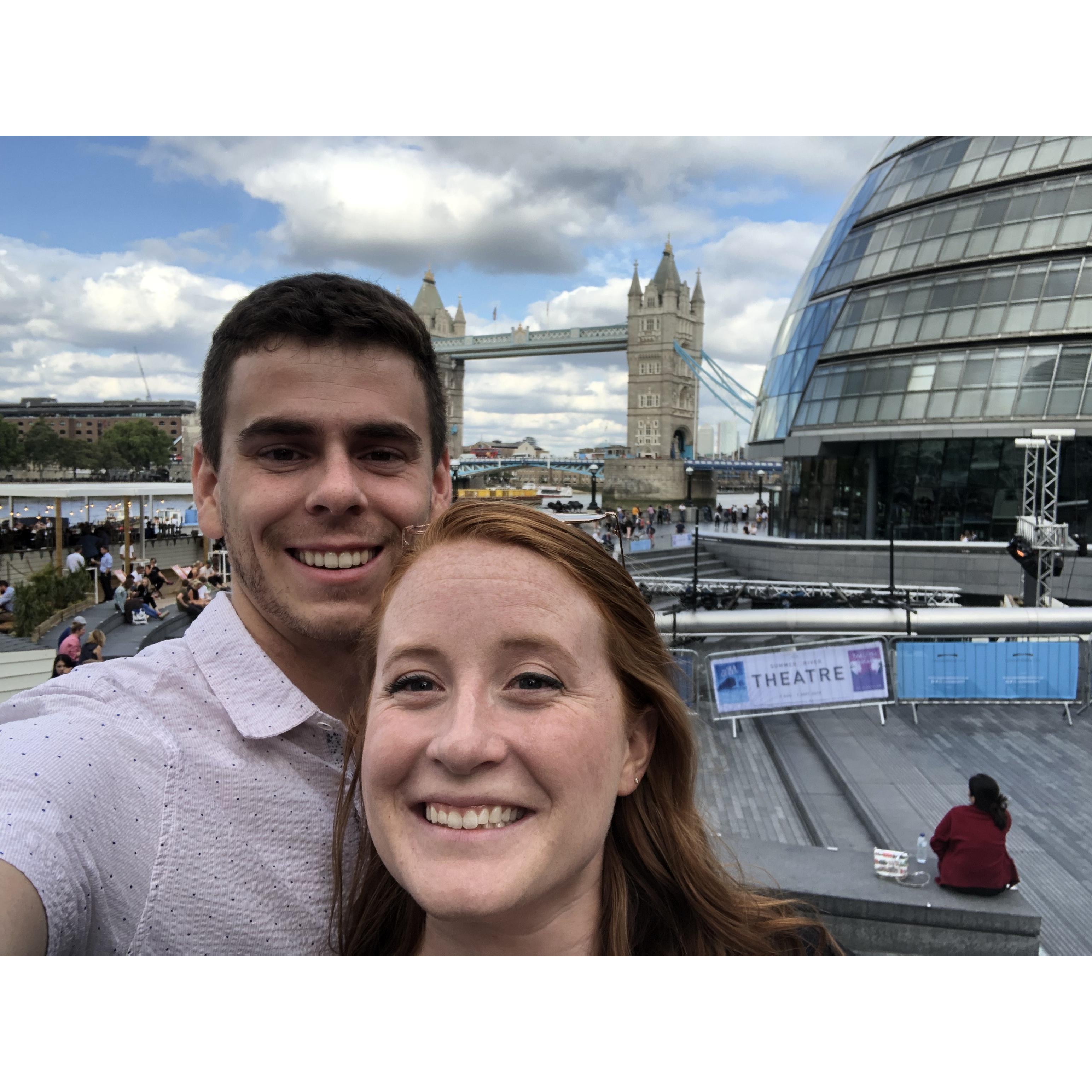 Selfies in front of the Tower Bridge in London!