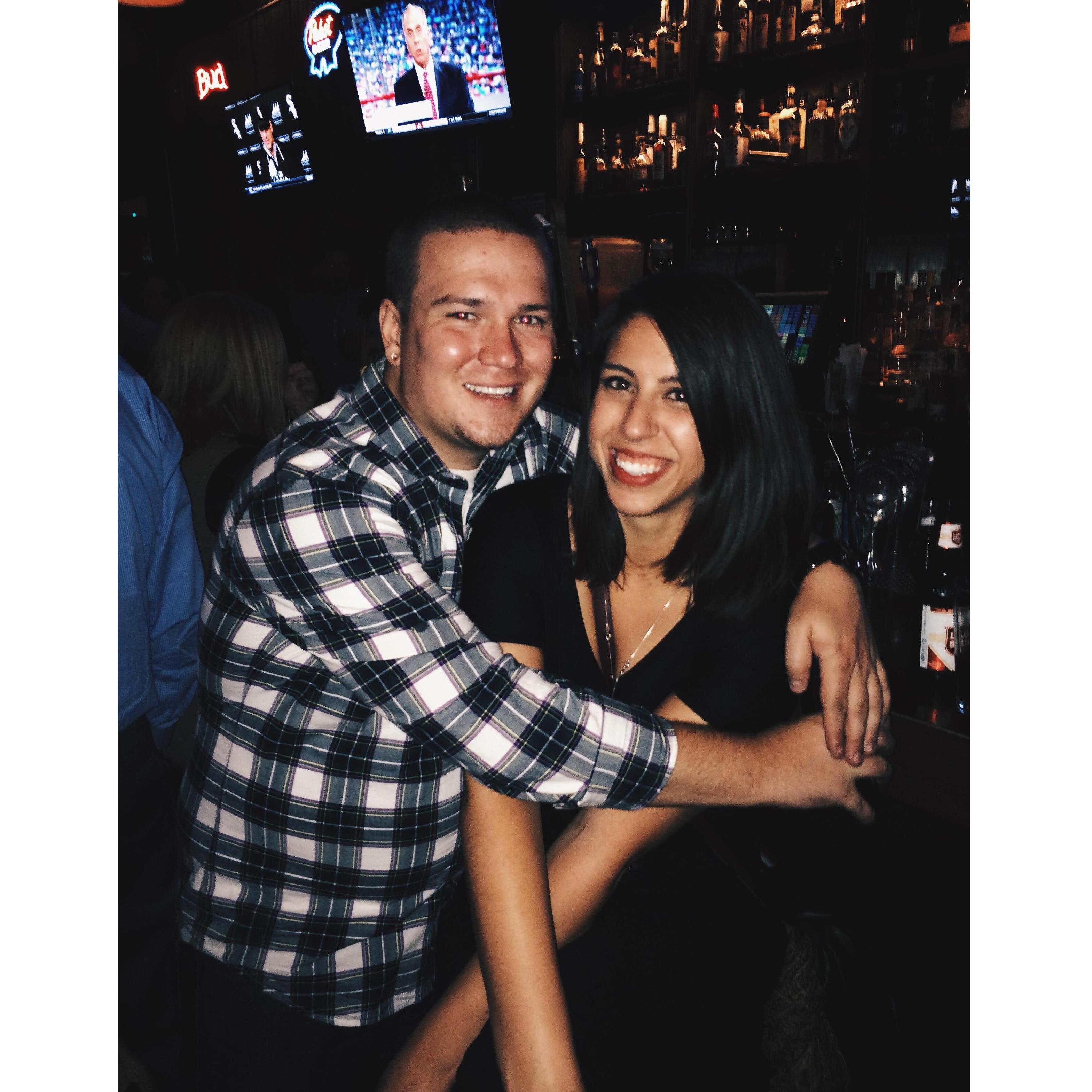 Our very first picture after we announced to our friends we were a couple. Of course - they had known we were secretly dating for weeks!