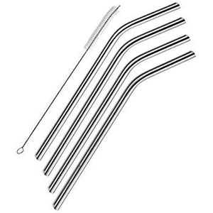 SipWell Stainless Steel Drinking Straws Set of 4