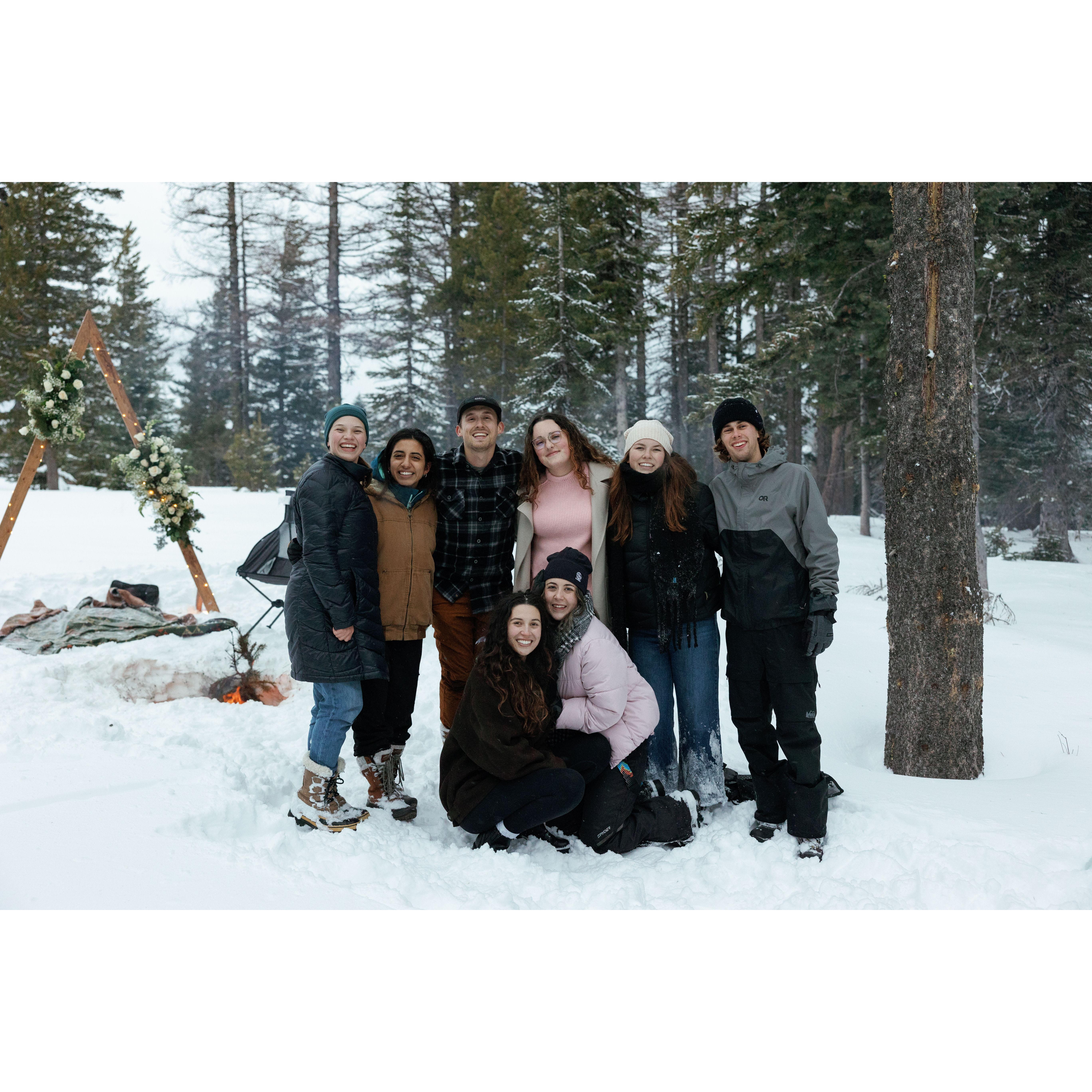 this amazing group trekked through a snowstorm for us