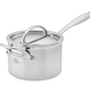 Williams Sonoma Thermo-Clad™ Stainless-Steel Saucepan with Lid, 3-Qt.