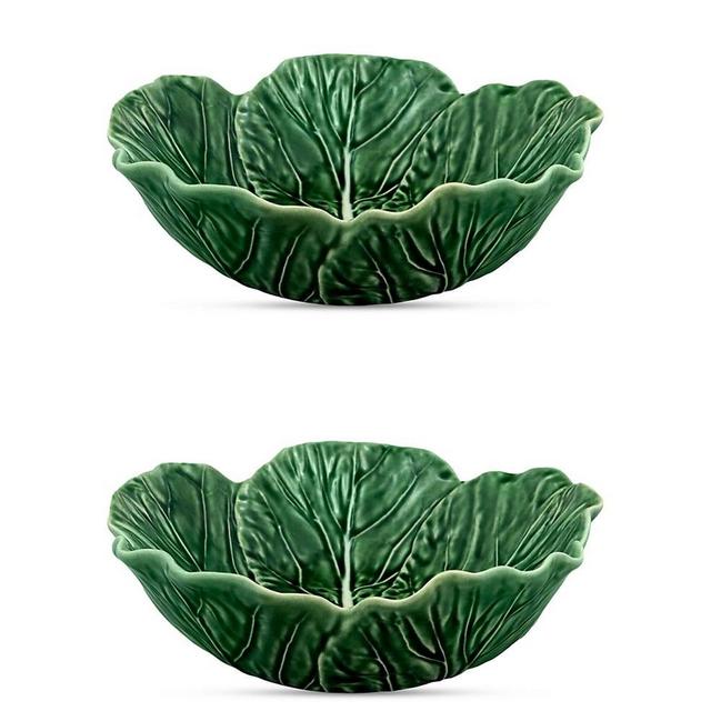 Bordallo Pinheiro Cabbage 2-Piece Individual Salad Bowl Set