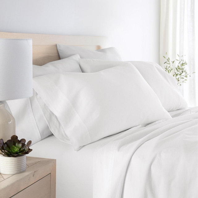 100% Cotton 300TC Pillowcases - Set of 2 - Becky Cameron, White, King