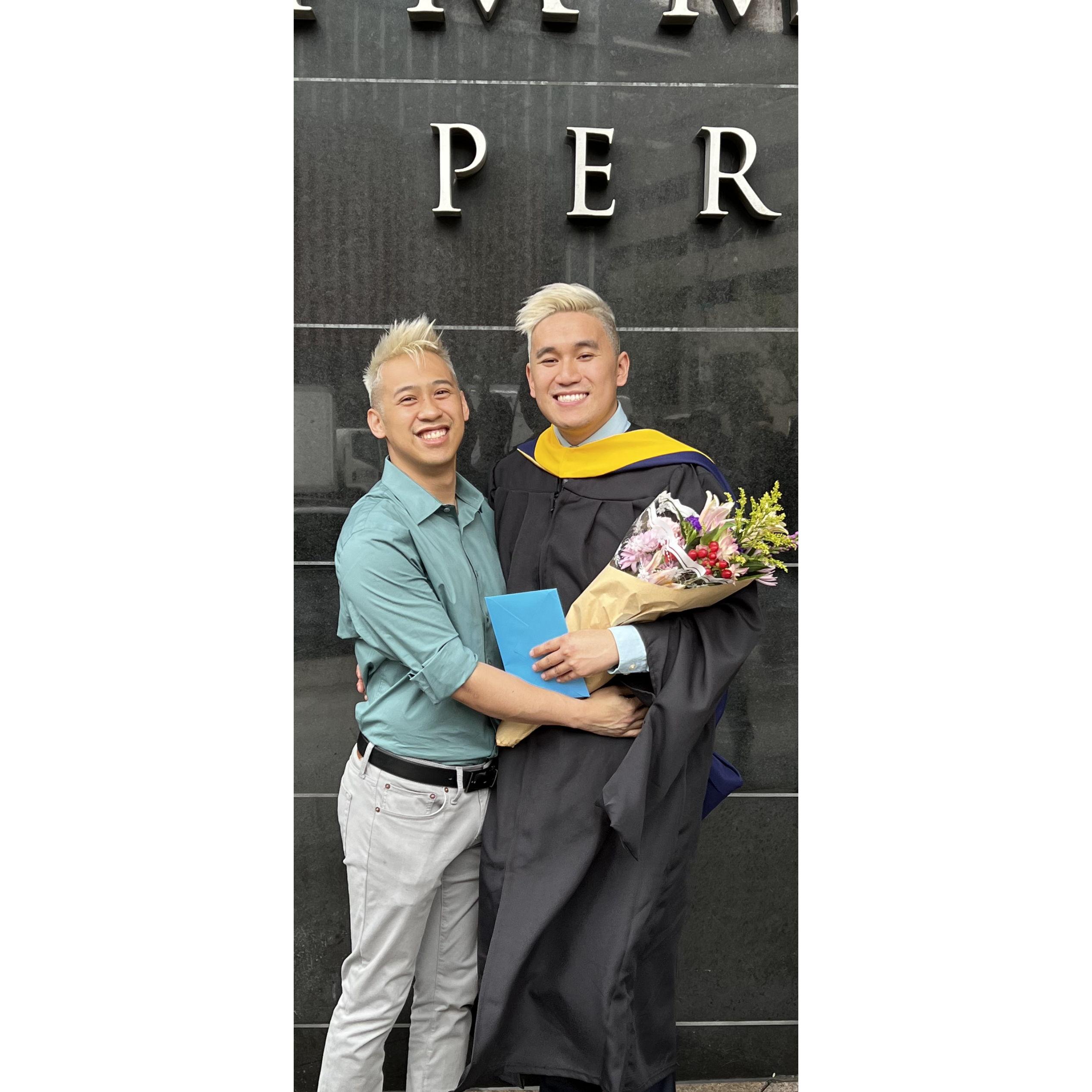 Kevin graduating with his Masters!