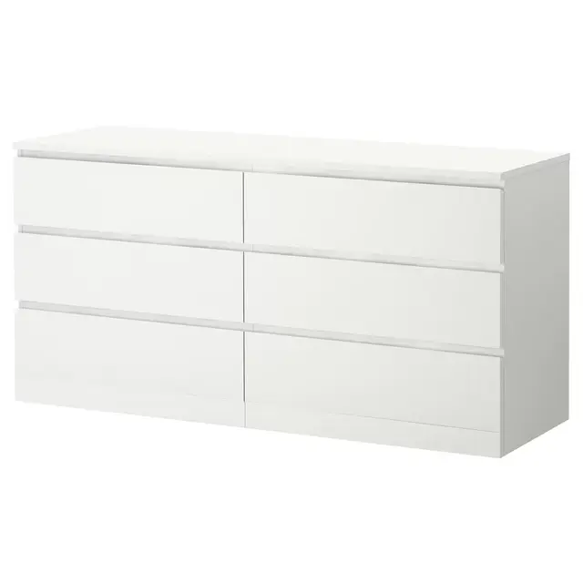 MALM6-drawer dresser, white63x30 3/4 "