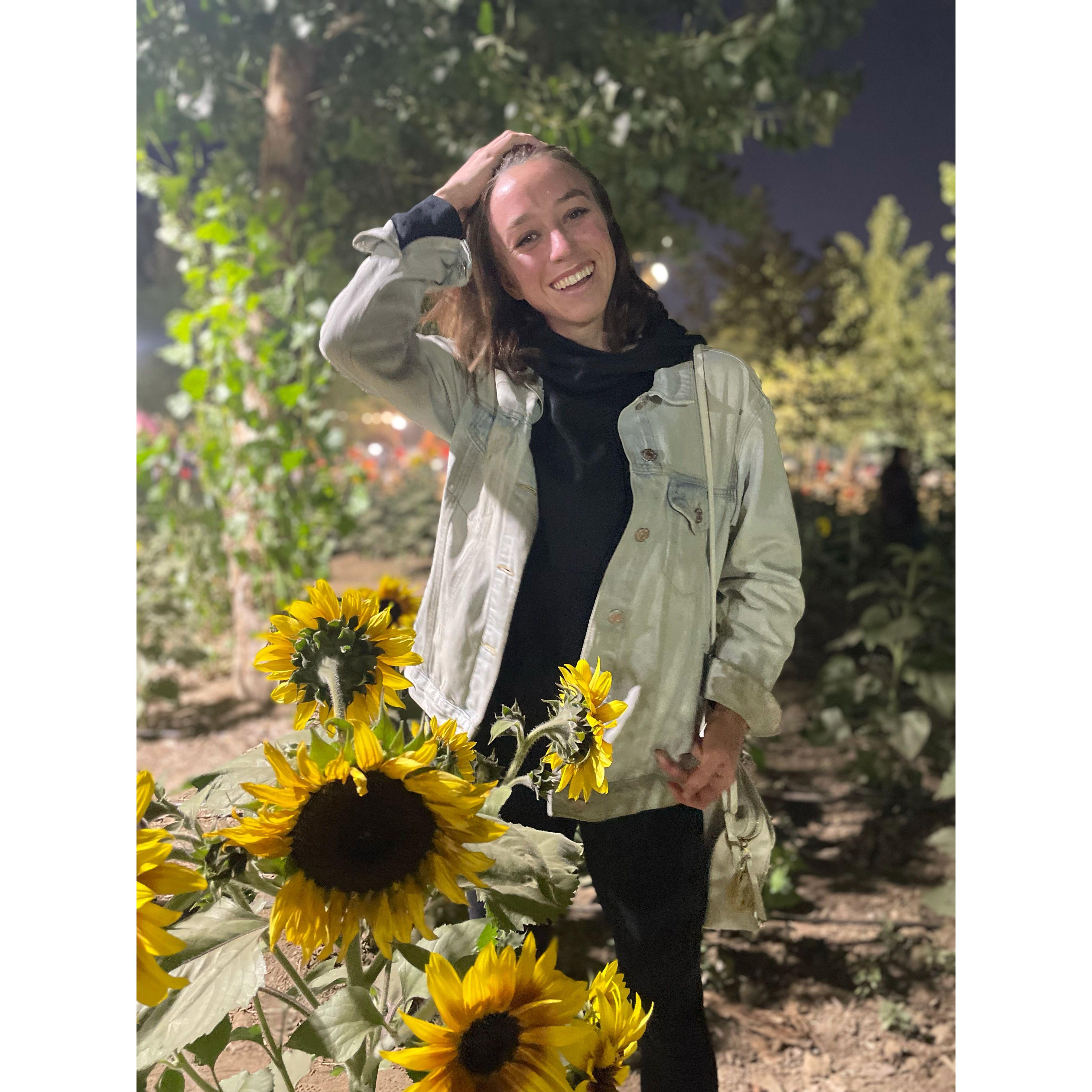 Steven asked Allison to pose. She reminds him of flowers!