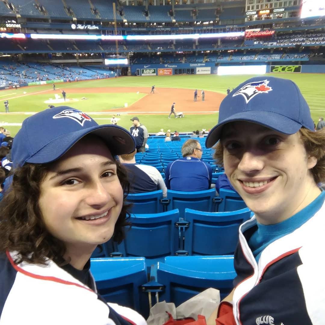Phil's first Baseball game. Go Blue Jays!