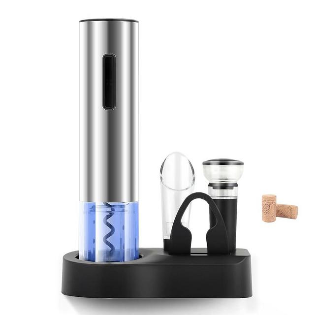 Electric Wine Opener Set Rechargeable Electric Wine Bottle Opener Stainless Steel Automatic Wine Opener for Wine Lovers