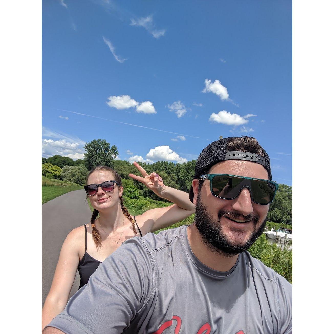 Riding a tandem bike is so much fun and also a huge test of trust.