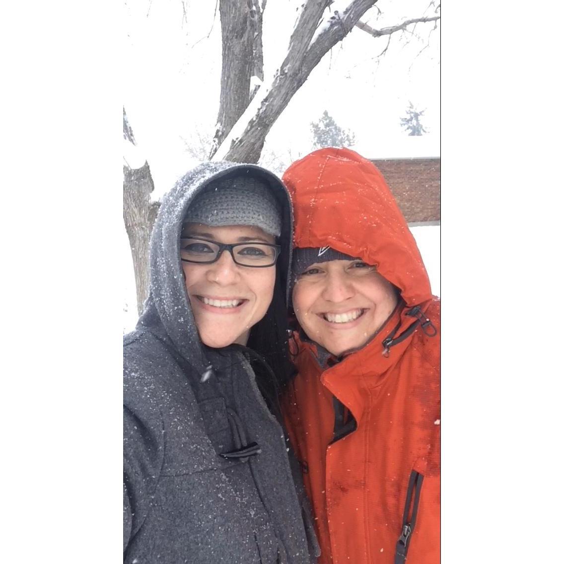 Falling in love while playing in the snow, winter 2016.