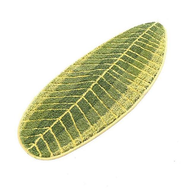 MustMat Non Slip Kitchen Rugs and Mats Cute Leaf Shape Area Rugs Nice for Kitchen Floor/Bathroom/Bedroom 17.7"x47.2"
