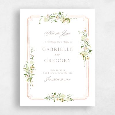 Peach, Orange Wedding Save the Date - Erica Portrait