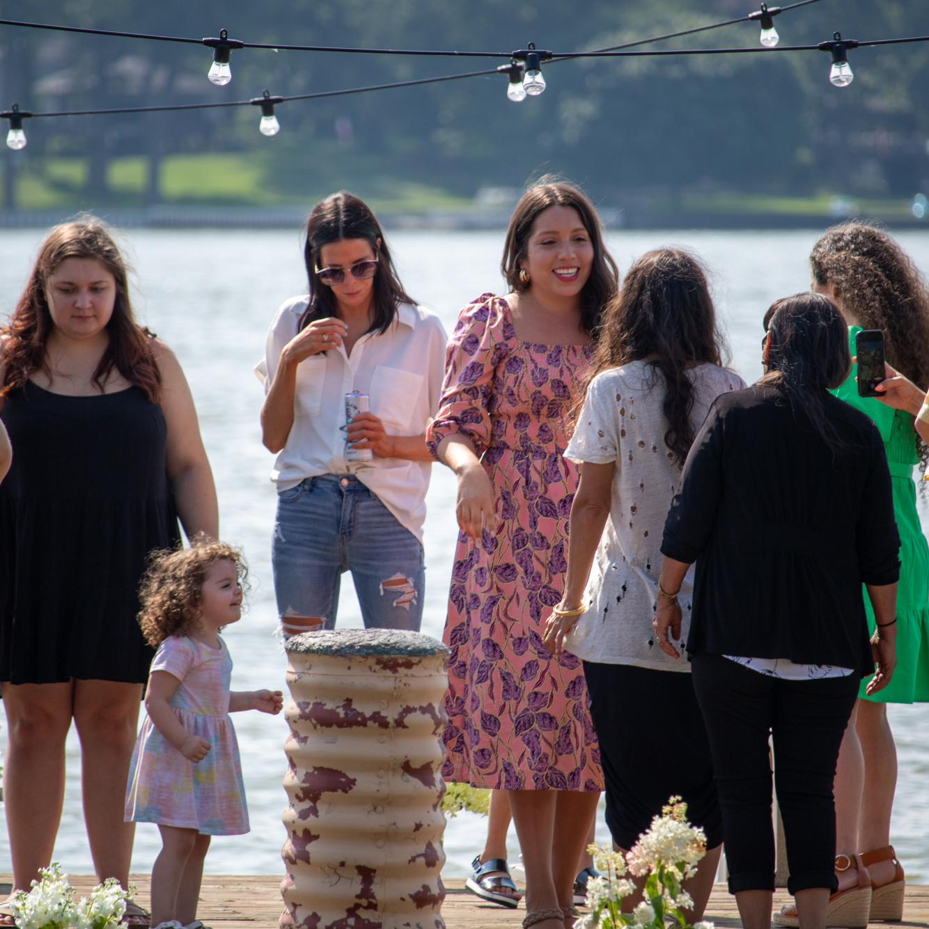 Our family congratulating us after Ryan popped the question.