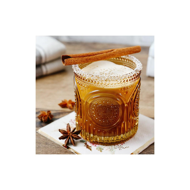 Kate Aspen Amber 10 oz Retro Arch Floral Ribbed Glassware | 27211AM