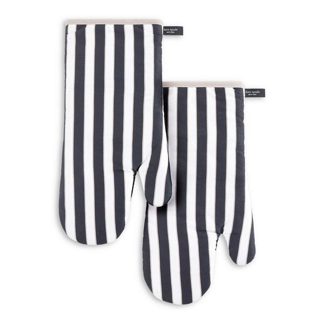 kate spade new york Botanical Stripe Oven Mitt 2-Pack Set, 7" x 13"