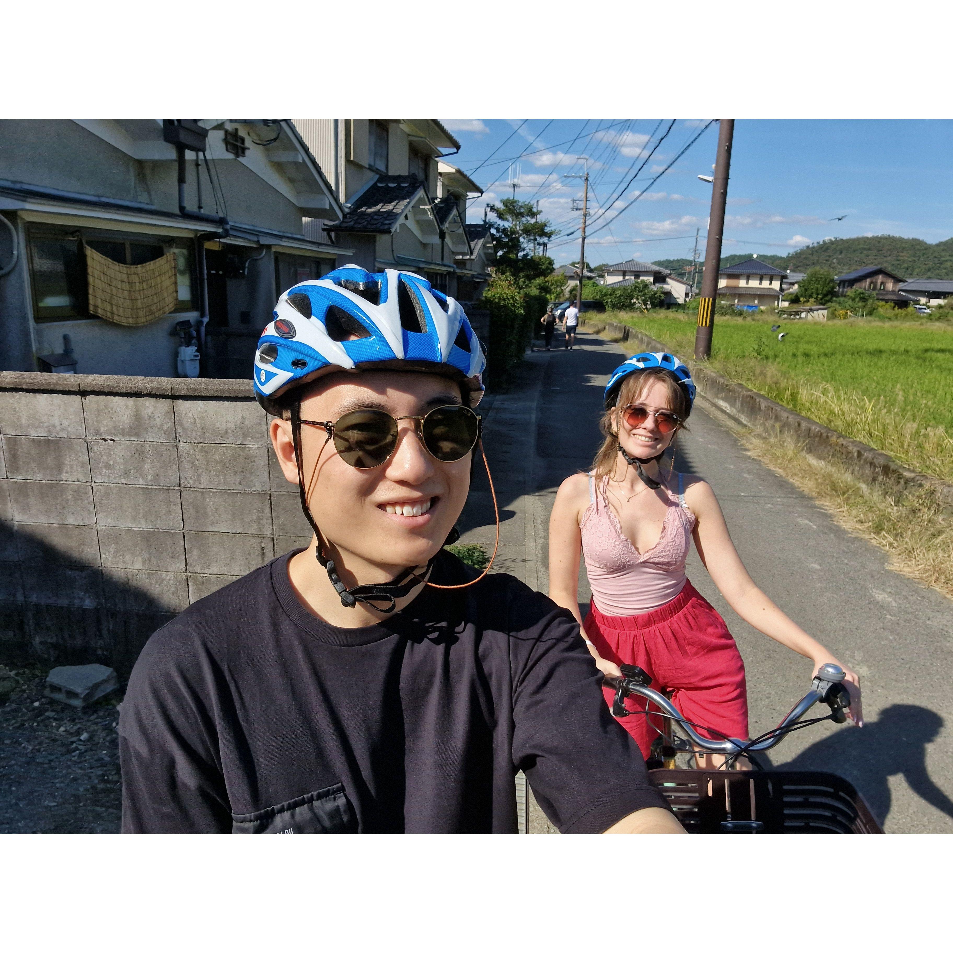 Making the streets unsafe in Arashiyama, Japan.