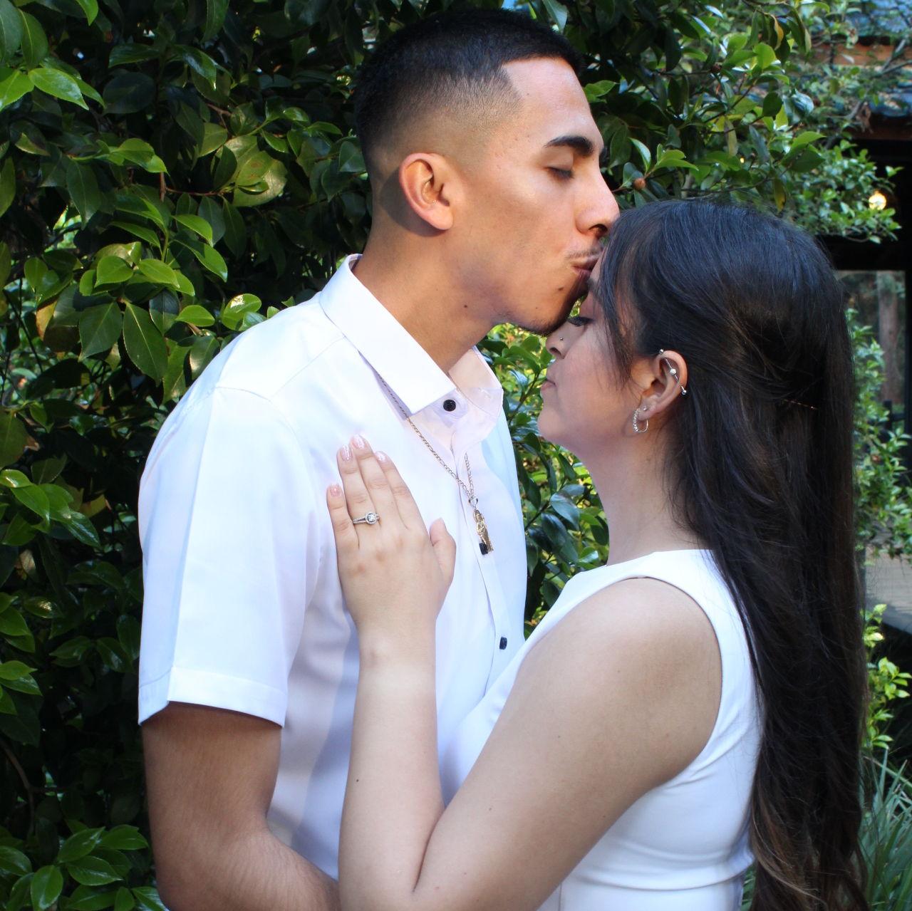 Our first set of engagement pictures in the spring flowers.