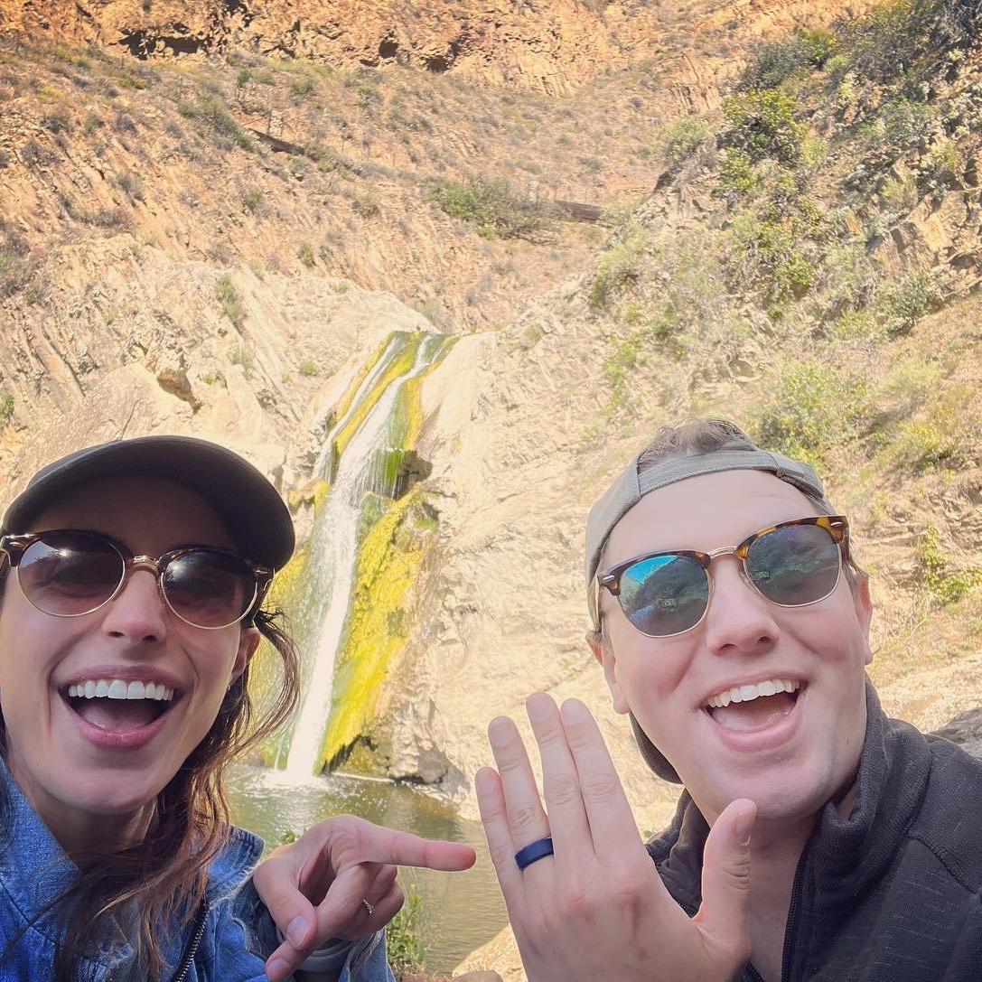 We went on a "Paradise Falls" hike while in Cali. Sarah thought Chris deserved a proposal too. He said yes! (duh)