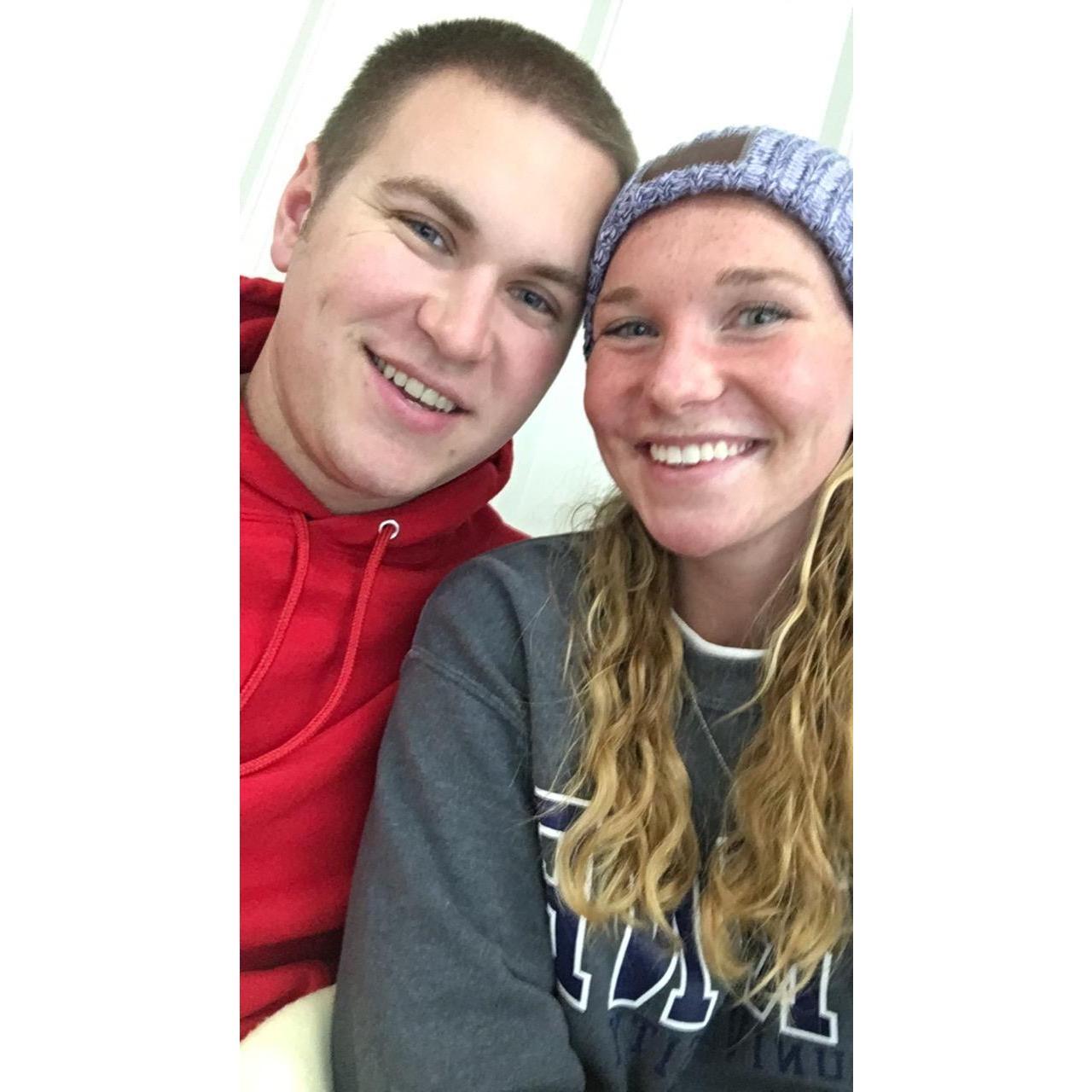 One of our first dates - a hockey game