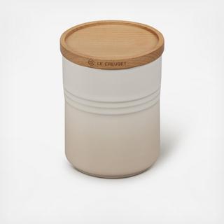 Small Canister with Wood Lid