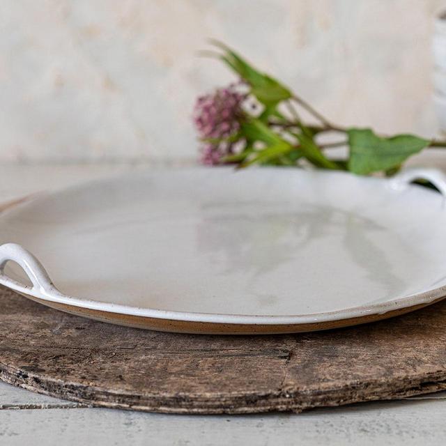 Large Handmade White Serving Platter,...