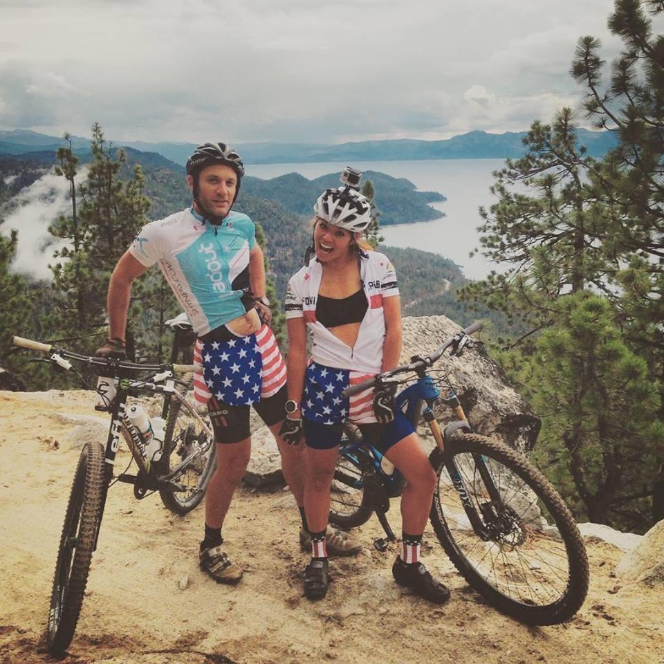 Fourth of July ride along the Flume Trail in Tahoe, full spirited and all!