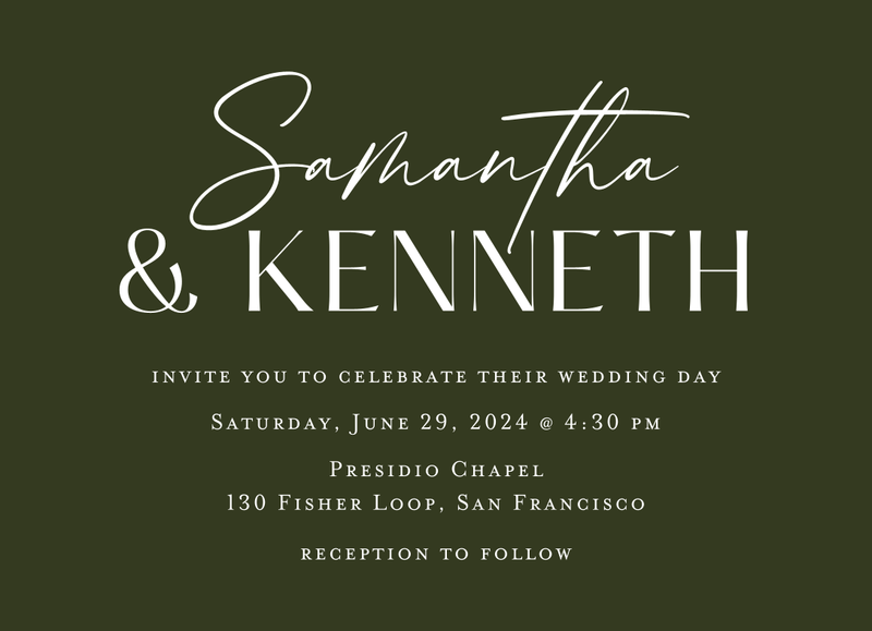 Sidney Landscape | Darkest Olive | Zola Wedding Invitations