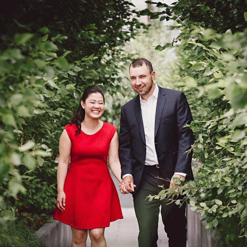 Our engagement photo session with Ein Photography on our rooftop in Long Island City. We can always make each other laugh!