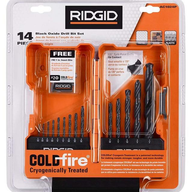 RIDGID Black Oxide Drill Bit Set (14-Piece) with Case